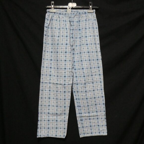 Blue Plaid Pajama Pants | medium | 100% cotton | Stretchy Waist and Drawstring - Picture 1 of 16